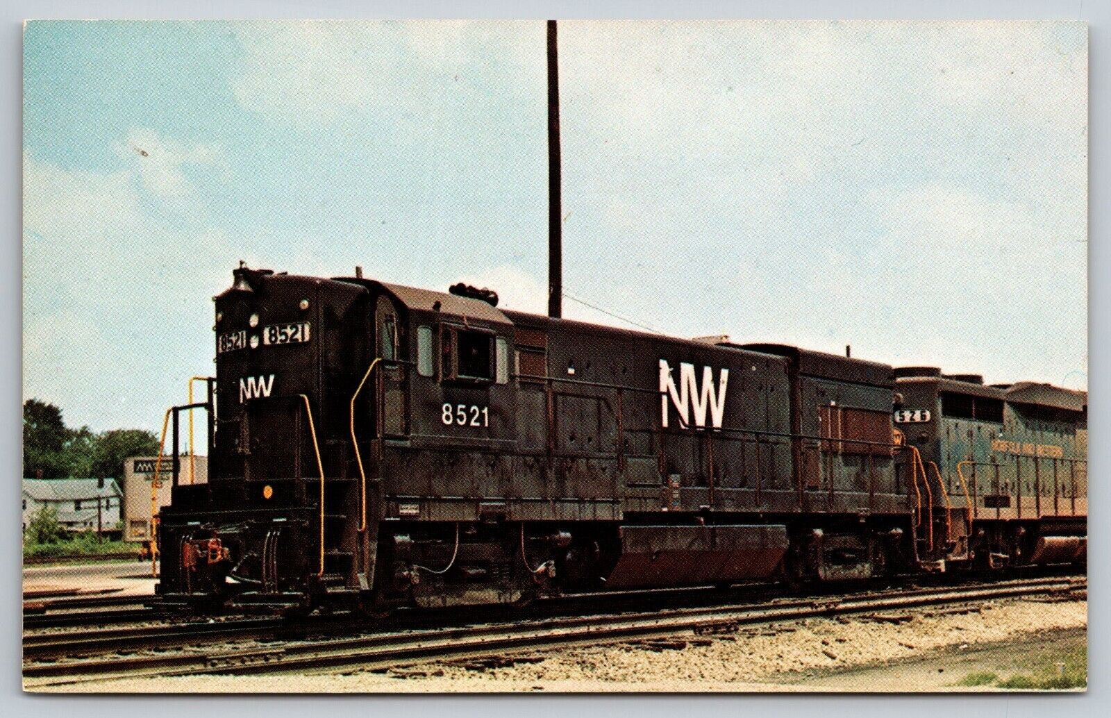 Postcard Train Locomotive RR Norfolk and western 8521 4L