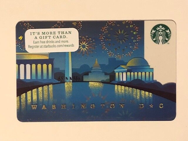 Starbucks Card 2014 Washington DC Fireworks - NEW Unused RARE
