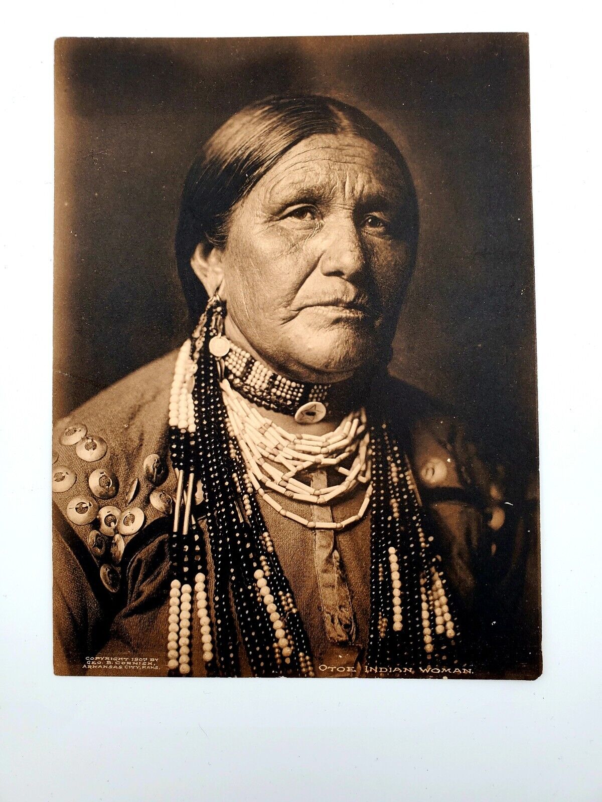 Otoe Native American Woman Photo Sepia George Cornish Photographer 1907