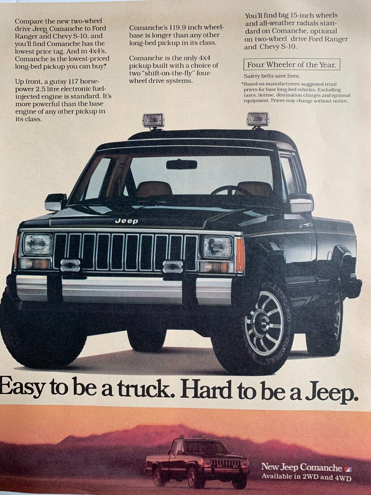 1986 Jeep Comanche Truck Print Ad 12