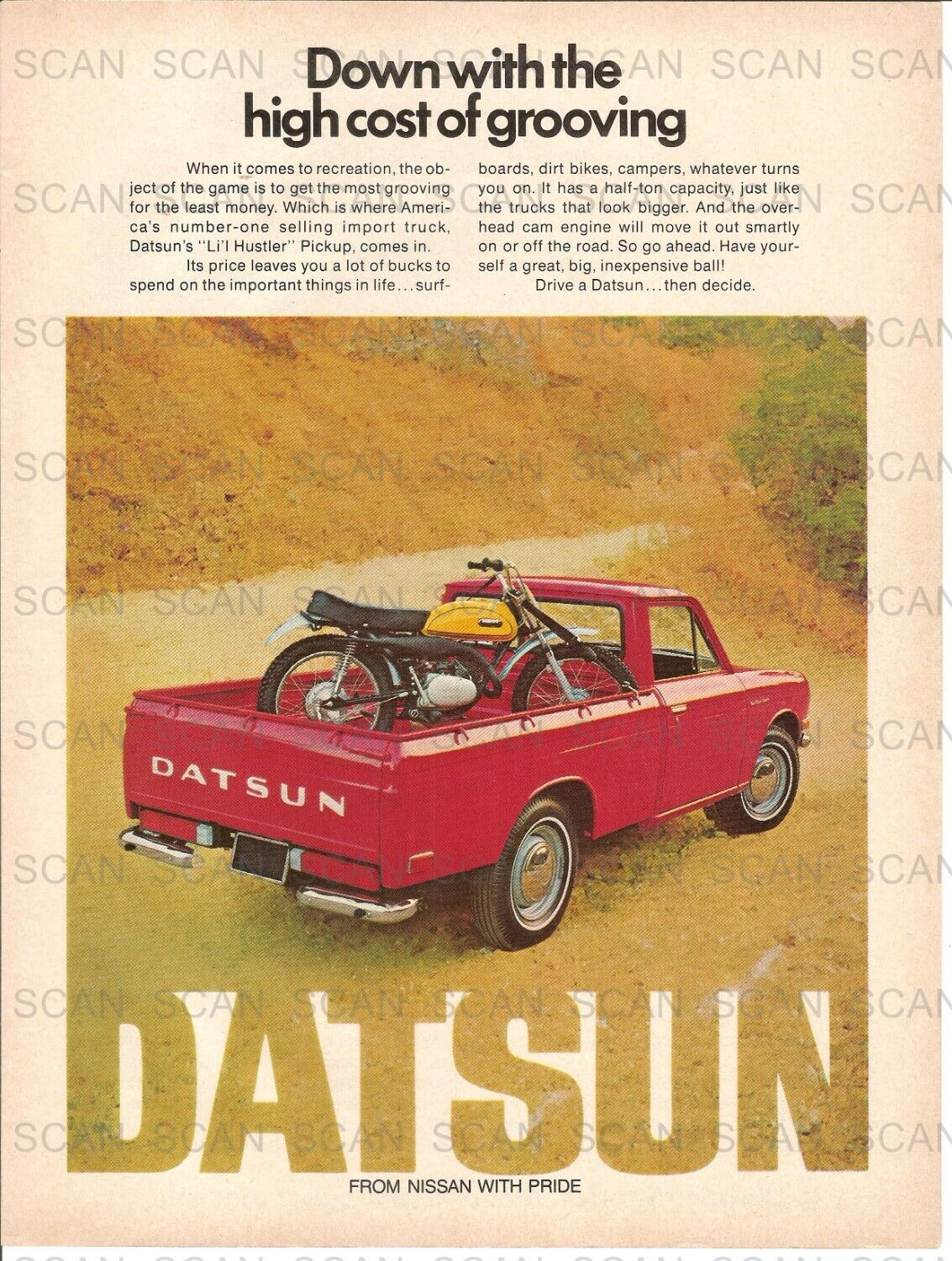 1972 Datsun Pickup Truck Vintage Magazine Ad