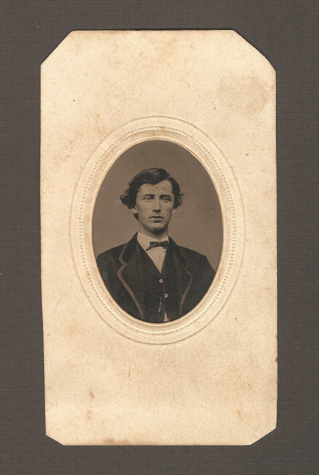 Antique Asa C. Partridge Tintype Photo Young Man Teen Boy Wheeling West Virginia