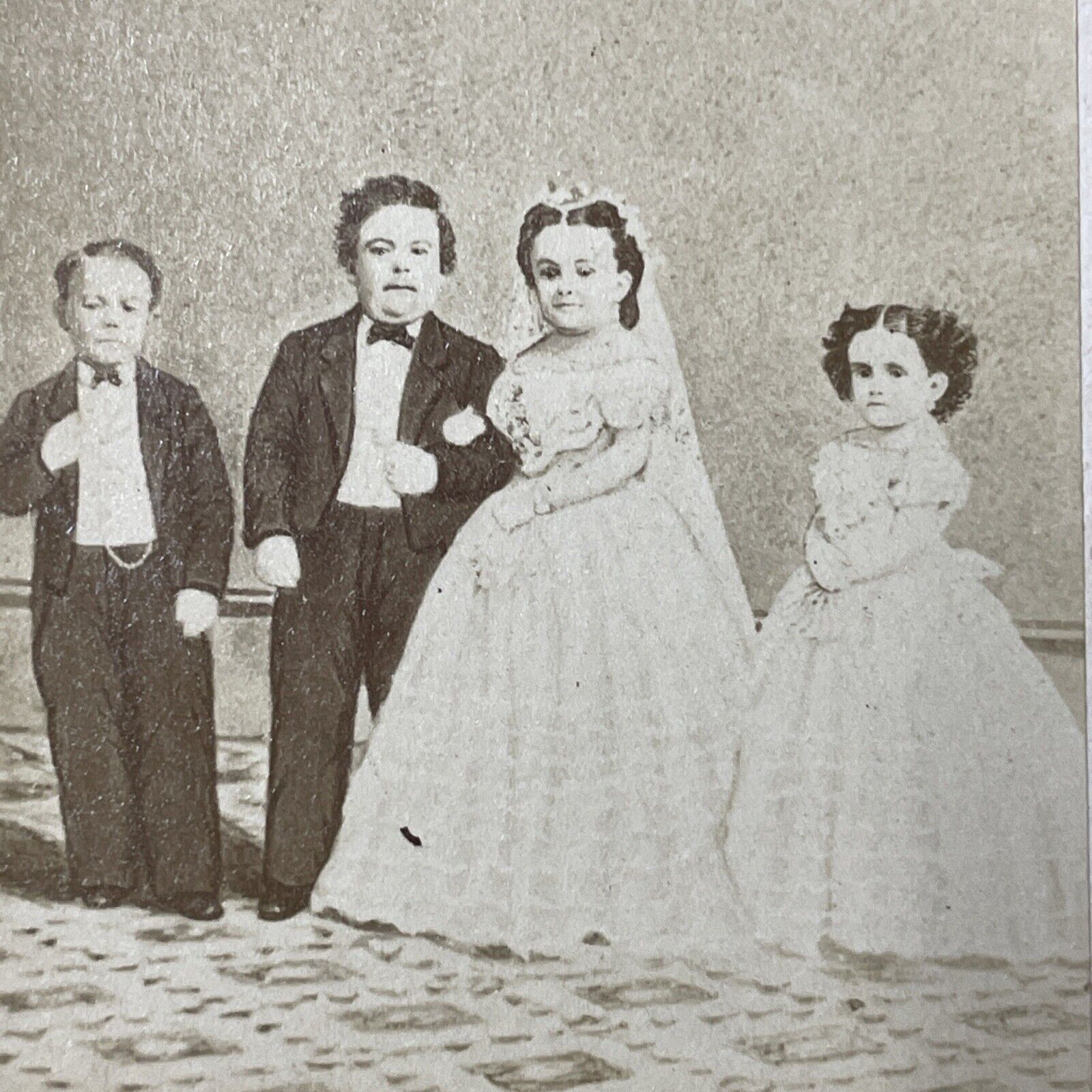Antique 1863 Tom Thumb's Wedding Circus Performer Photo CDV Card V2230