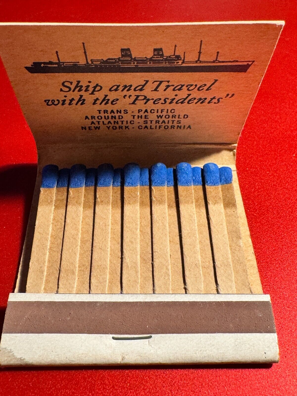 MATCHBOOK - AMERICAN PRESIDENT LINES - TRAVEL WITH PRESIDENTS - UNSTRUCK