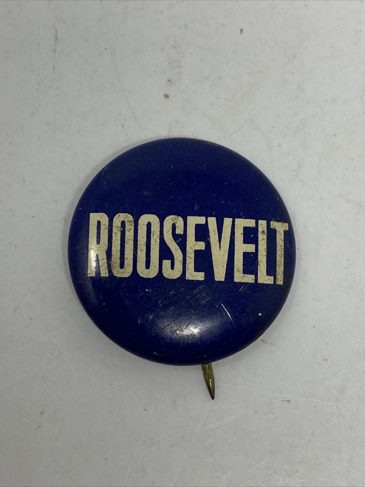 Vintage Roosevelt Pinback Button Campaign Blue Greenduck Co. Presidential