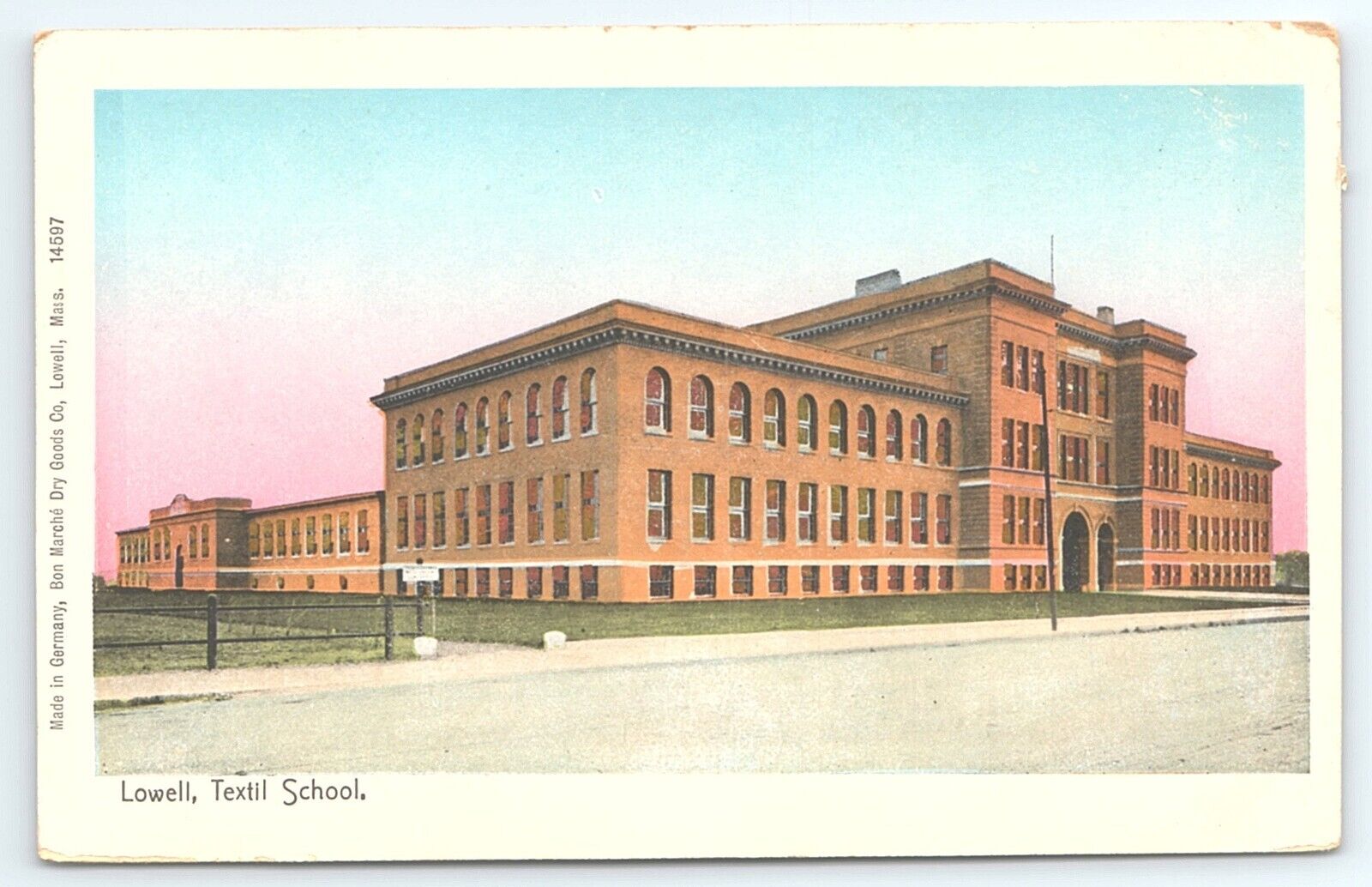 Postcard Lowell Textil School Copper Windows Massachusetts