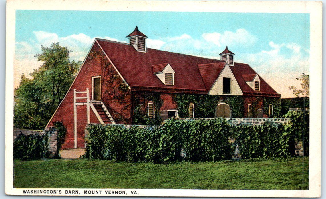 Postcard - Washington\'s Barn, Mount Vernon, Virginia, USA