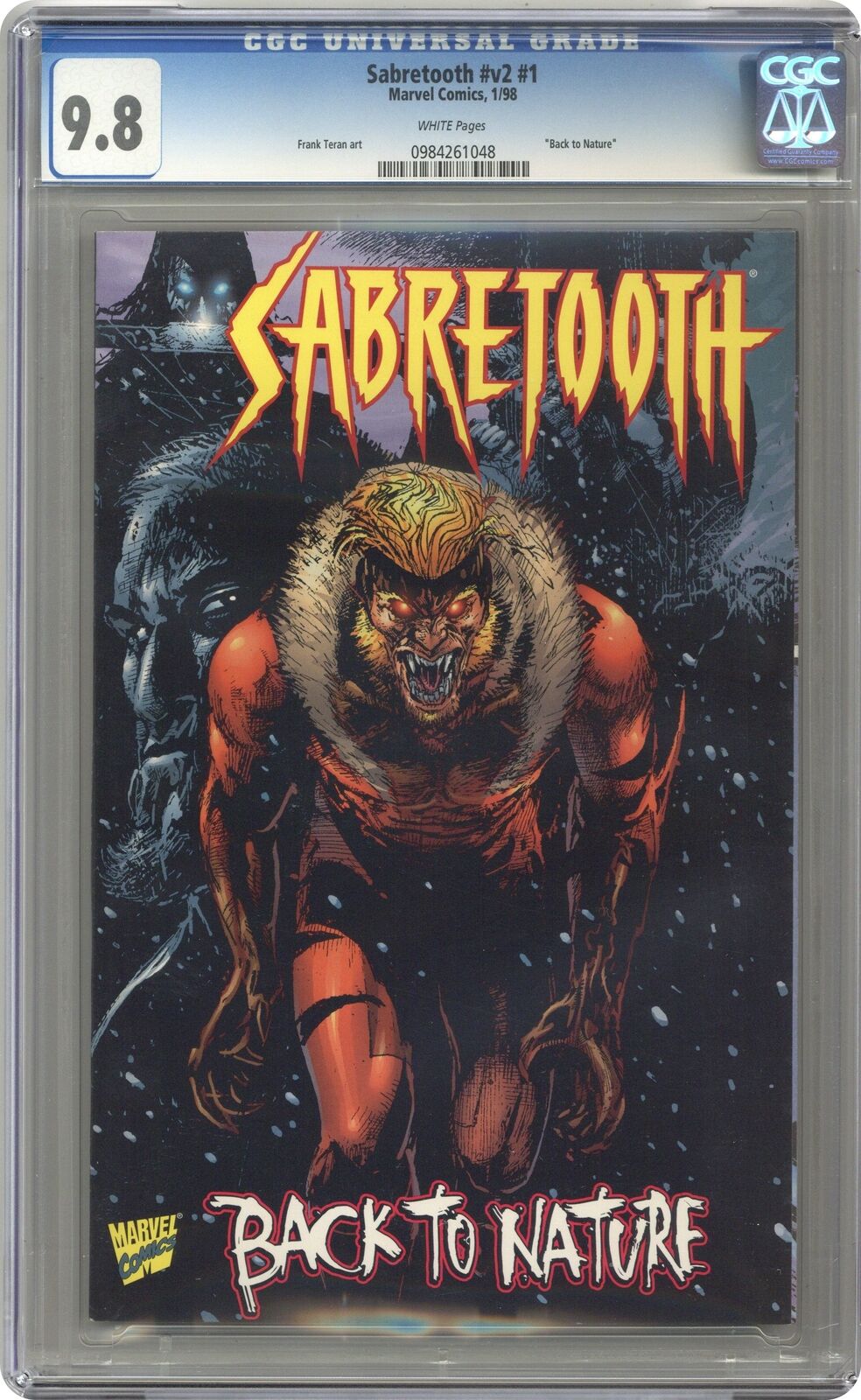 Sabretooth Back to Nature Special #1 CGC 9.8 1998 0984261048