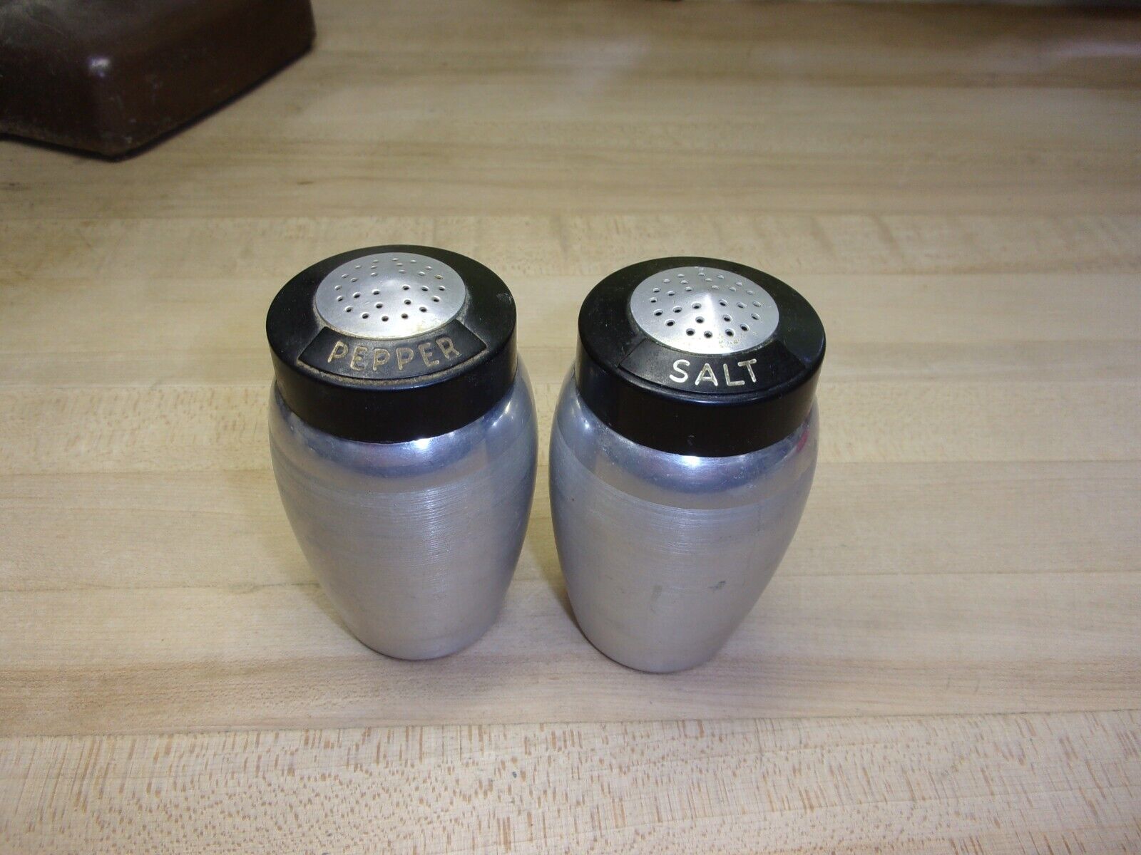 Vintage Kromex Spun Aluminum Salt & Pepper Shakers Set 