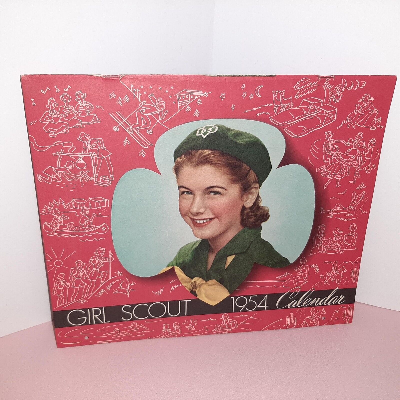 Vintage Girl Scout 1954 Calendar - Edith May Training School Ad