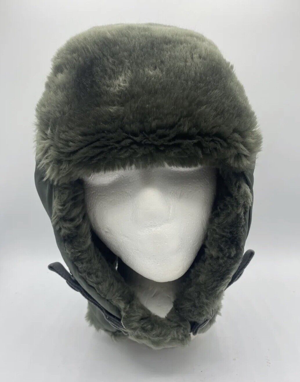 USAF B-9B Winter Flyer\'s Helmet Cap Cold Weather Hat Faux Fur Size Medium