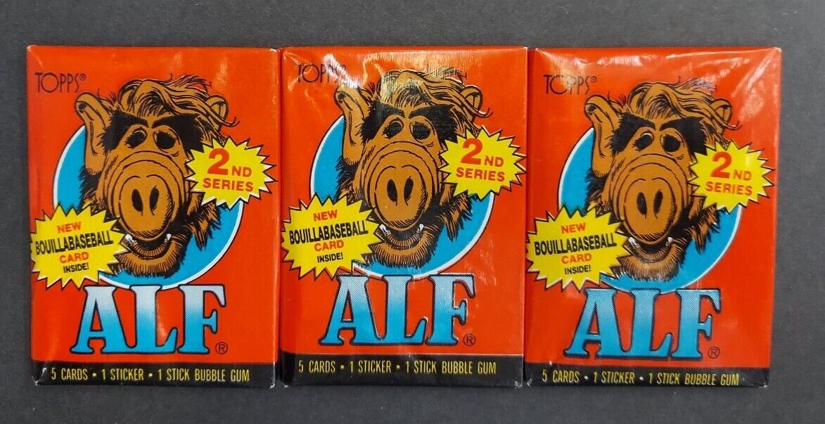 1987 Topps Alf Series 2 Cards, (3) Unopened Sealed Packs Vintage, 5 Cards / Pack