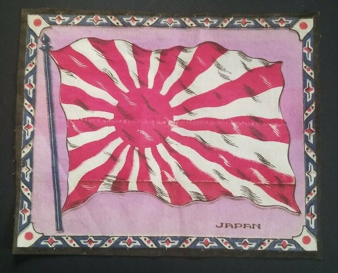 OLD JAPAN FLAG Vintage Old Flag of Japan Large TOBACCO FELT Flannel 10.5\
