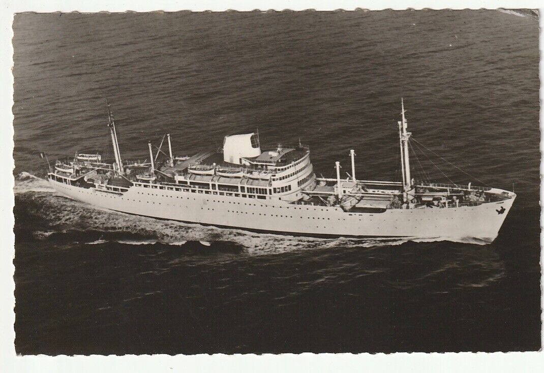 1962 RPPC Compagnie des Messageres Maritimes, Ocean Liner \