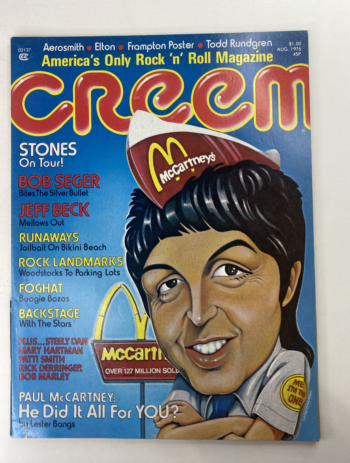 AUGUST 1976 CREEM music magazine PAUL MCCARTNEY 