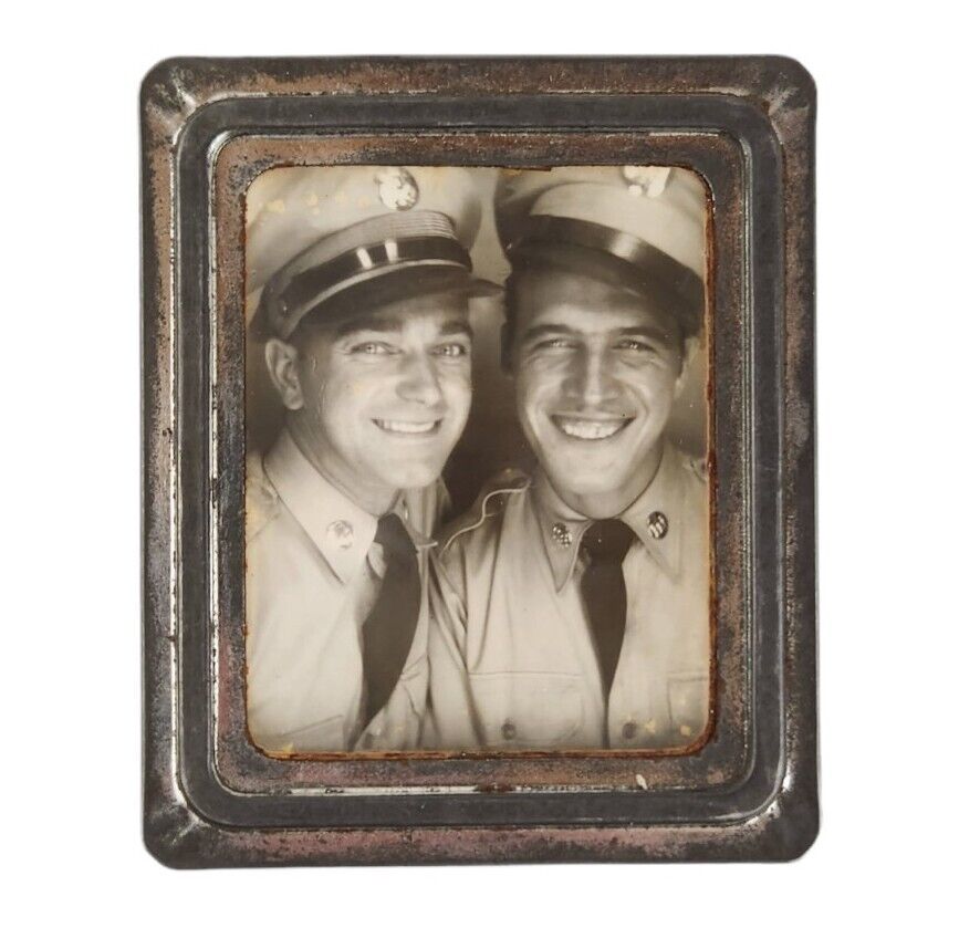 Photo Booth Handsome Affectionate Men Navy Soldiers Uniform Washington Airport