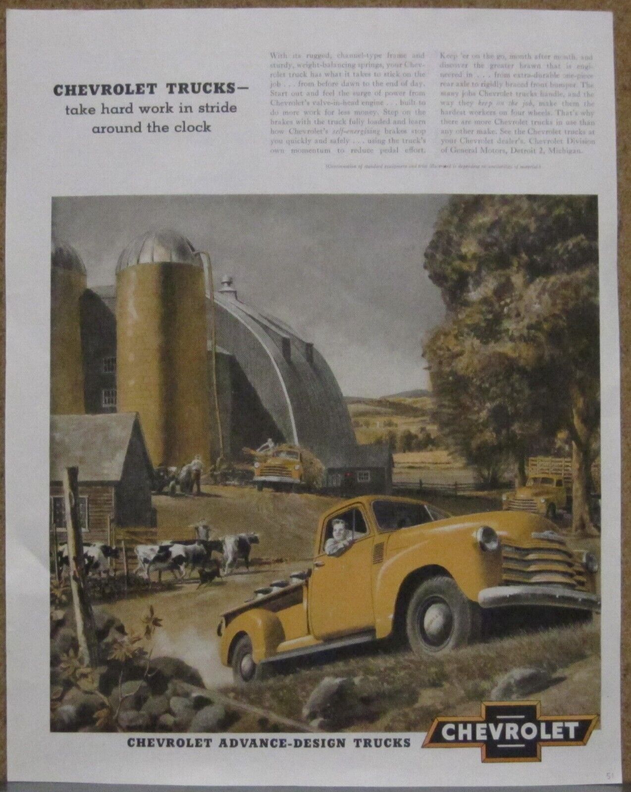 1951 Chevrolet Pickup Truck Print Ad