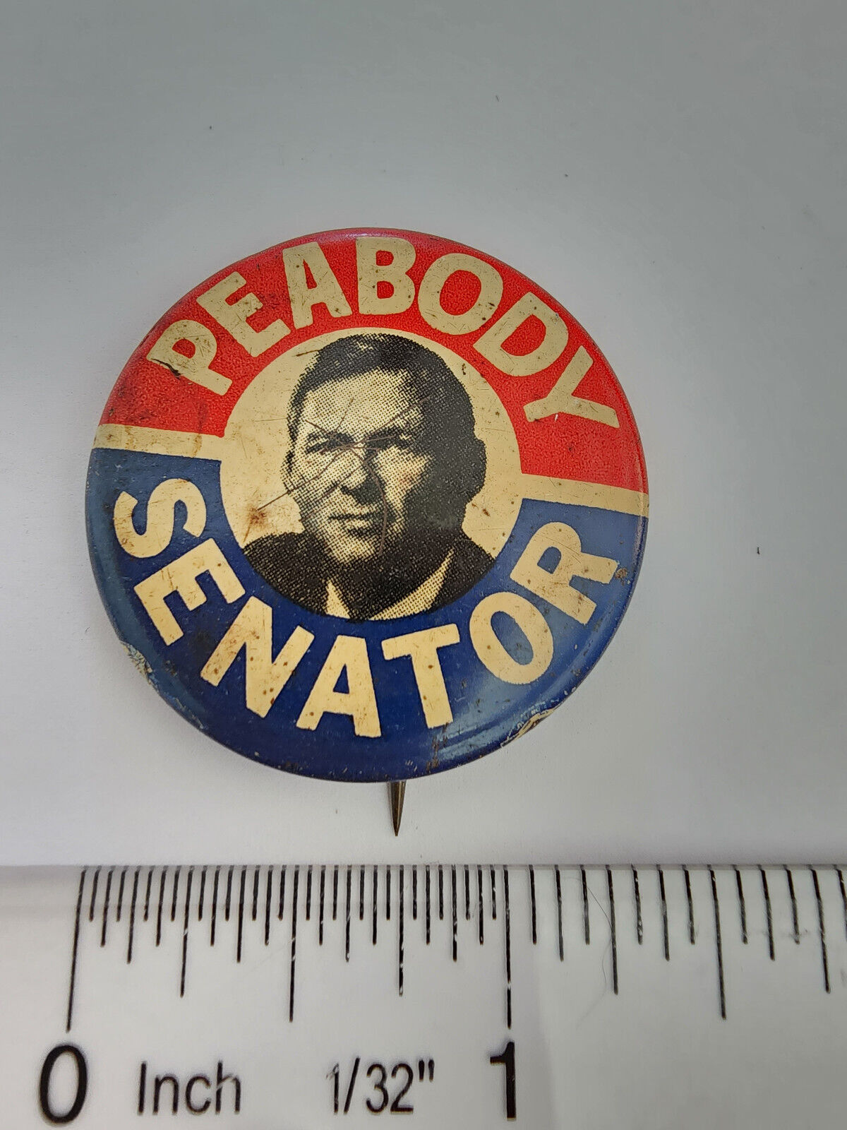 Vintage Peabody Senator 1 1/4 Inch  Pinback Pin Political Button