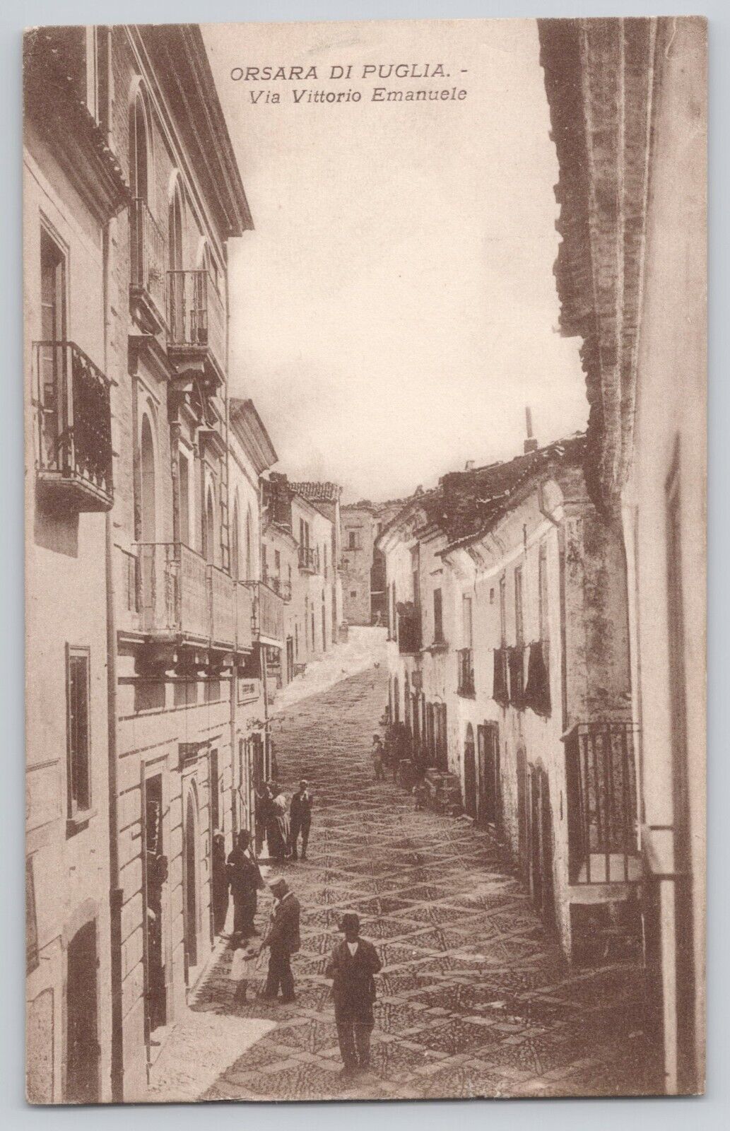 Orsara di Puglia Via Vittorio Emanuele Postcard 1920s Milan