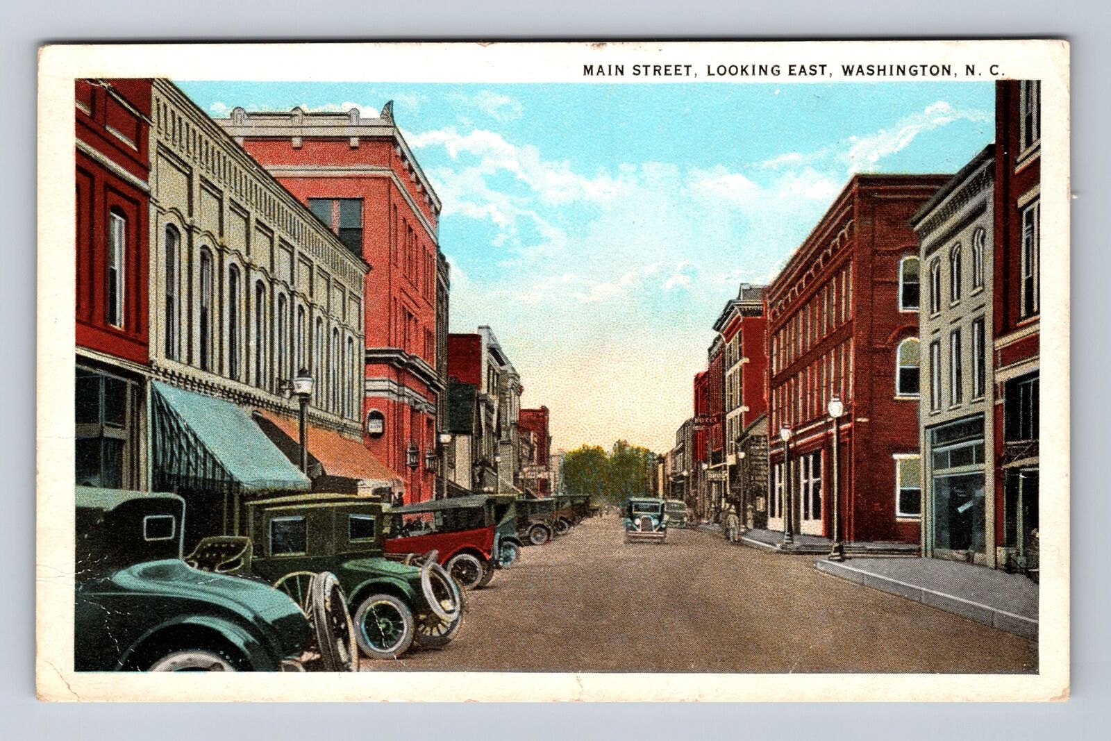 Washington NC-North Carolina, Main Street, Advertisement, Vintage Postcard