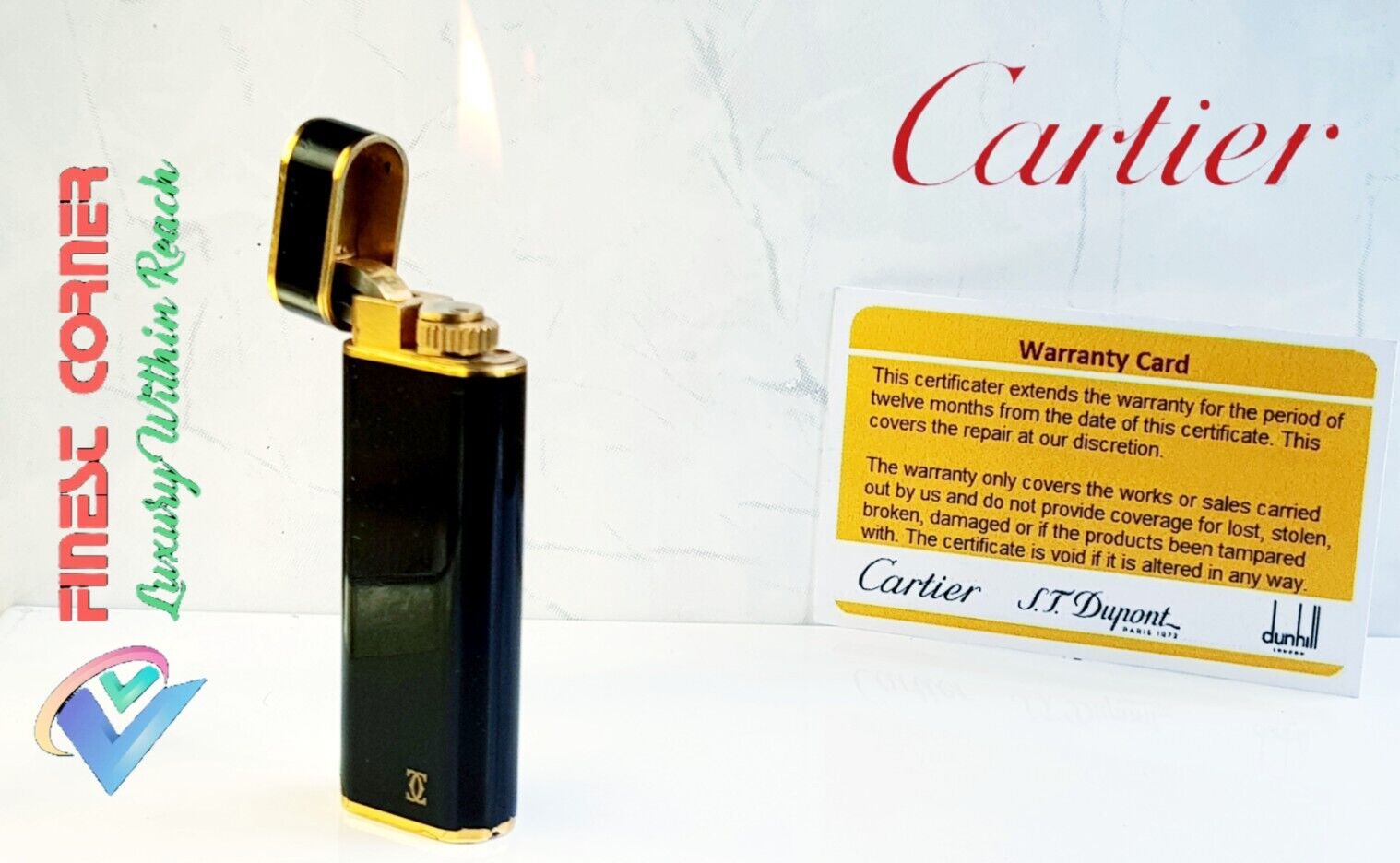 Cartier Lighter Rare Black Gold Must De Overhauled Serviced Warranty VGC X34