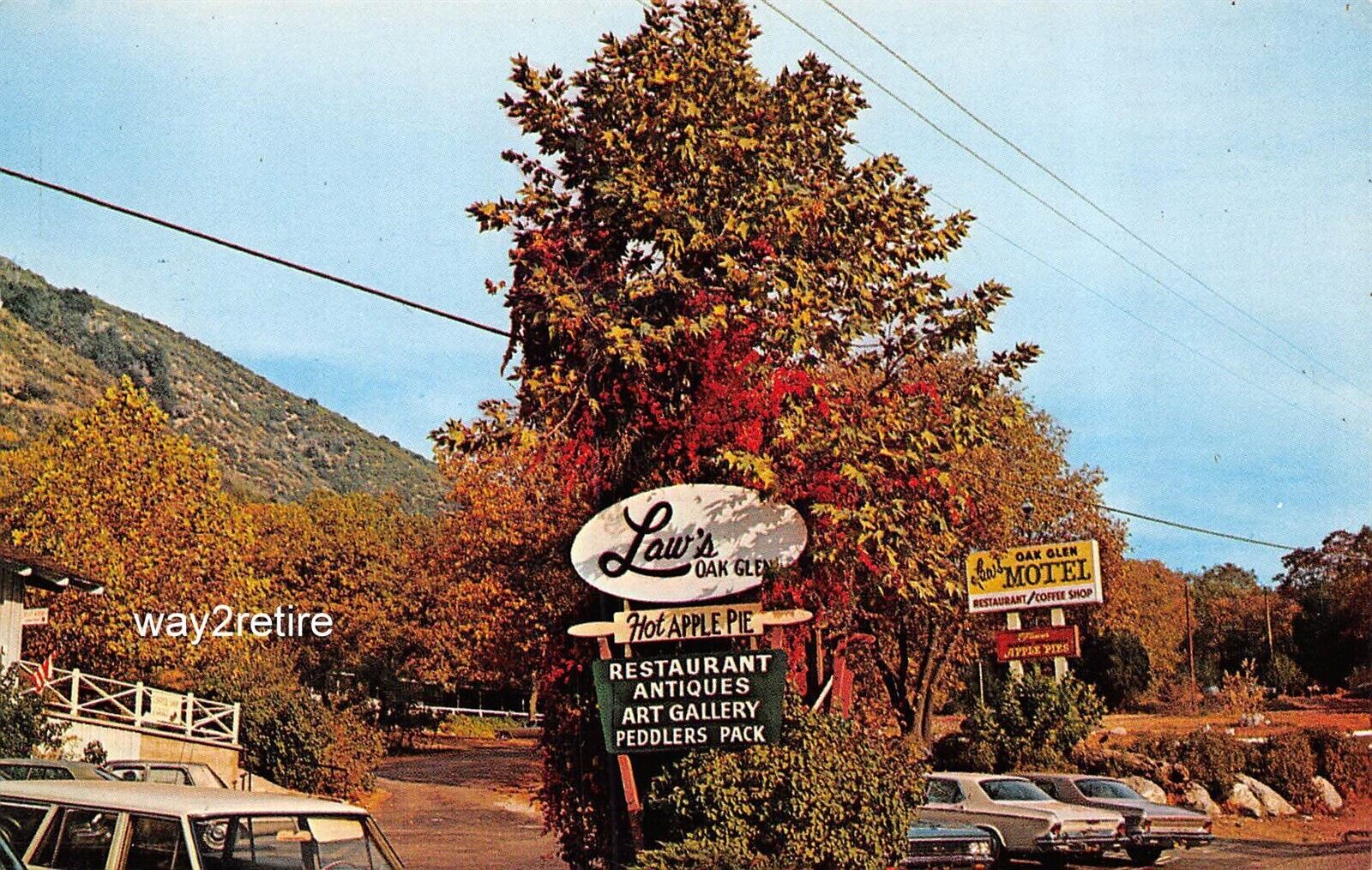 Postcard TnT Oak Glen Yucaip Law's Restaurant California