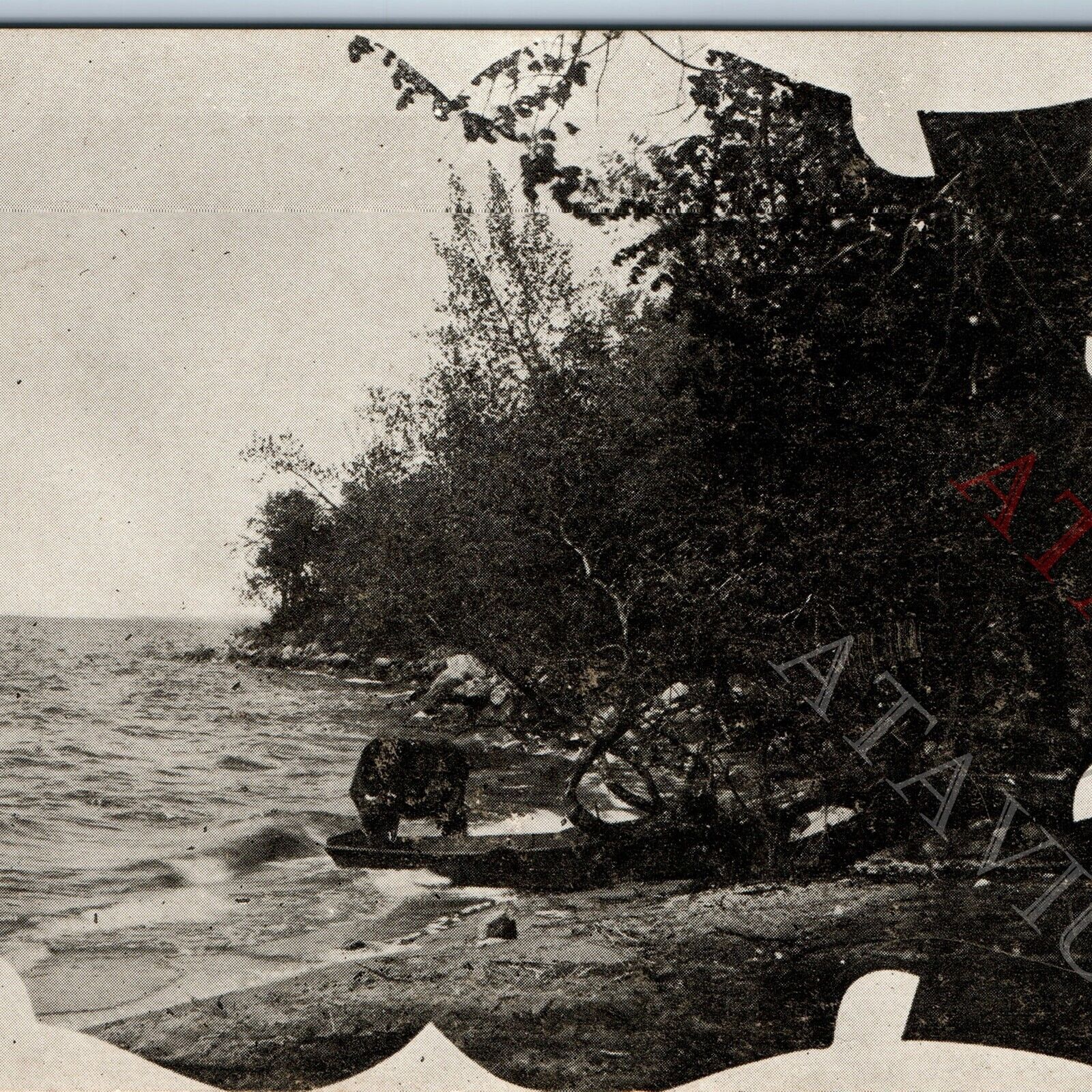 c1900s UDB Big Stone Lake, SD Litho Photo PC Petersons Point Boat So Dak UP A191