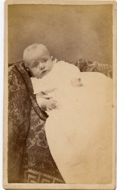 CDV Photo-Little Falls, New York - Young Baby in Gown