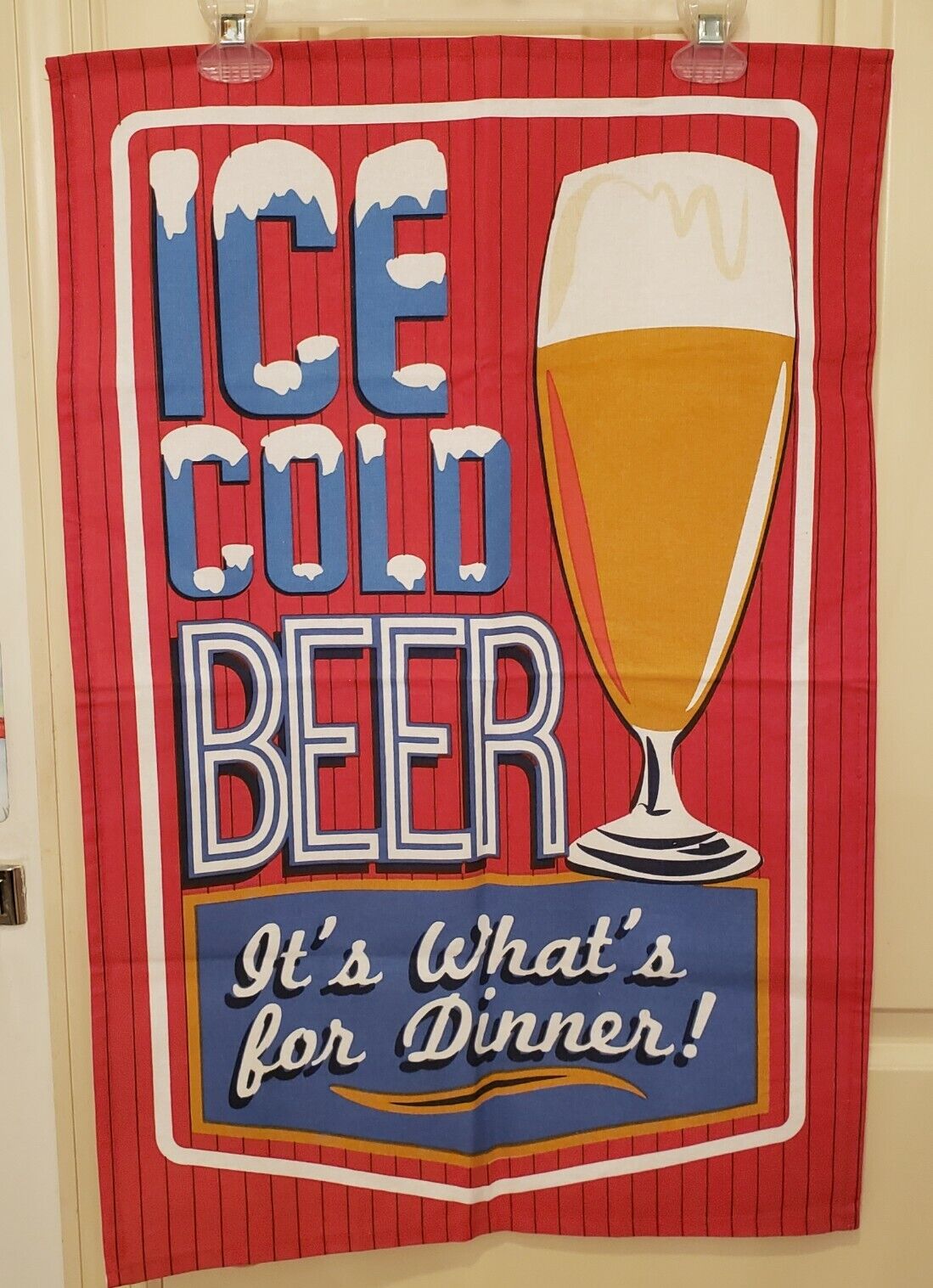 Beer Its Whats For Dinner Retro Kitchen Dish Bar Towel Cotton New Without Tags