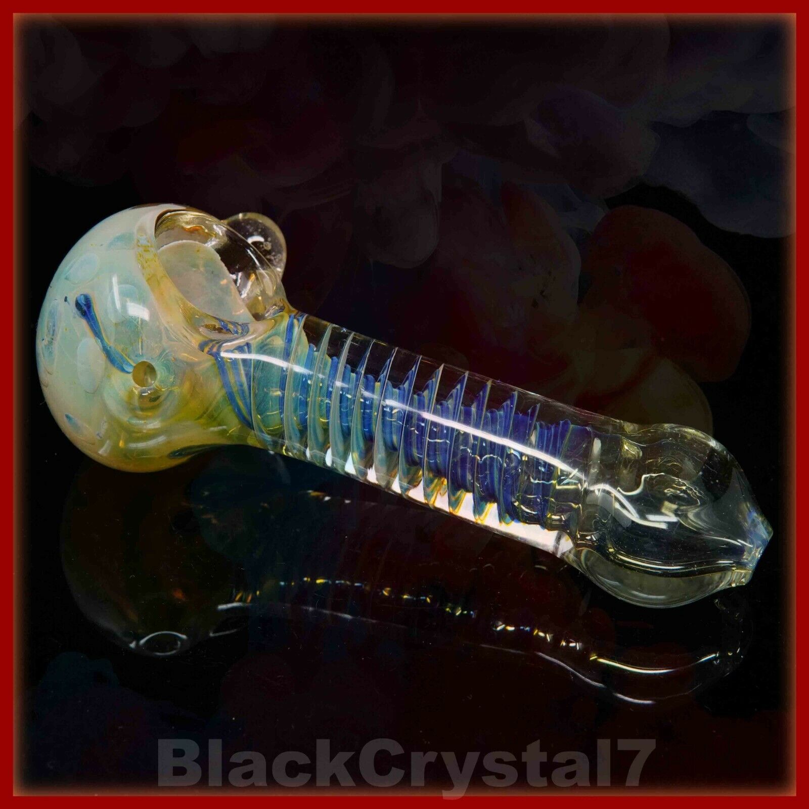 5 inch Handmade Thick Trident Ocean Blue Spiral Tobacco Smoking Bowl Glass Pipes