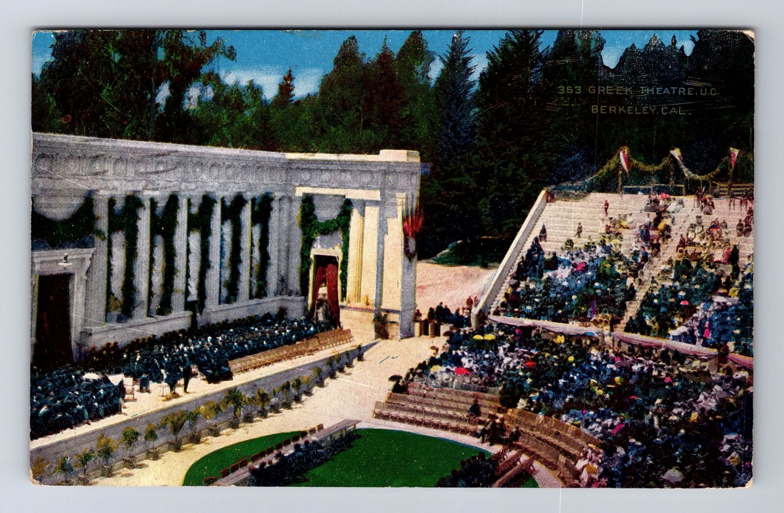 Berkeley CA-California, Greek Theatre UC, Antique, Vintage c1924 Postcard