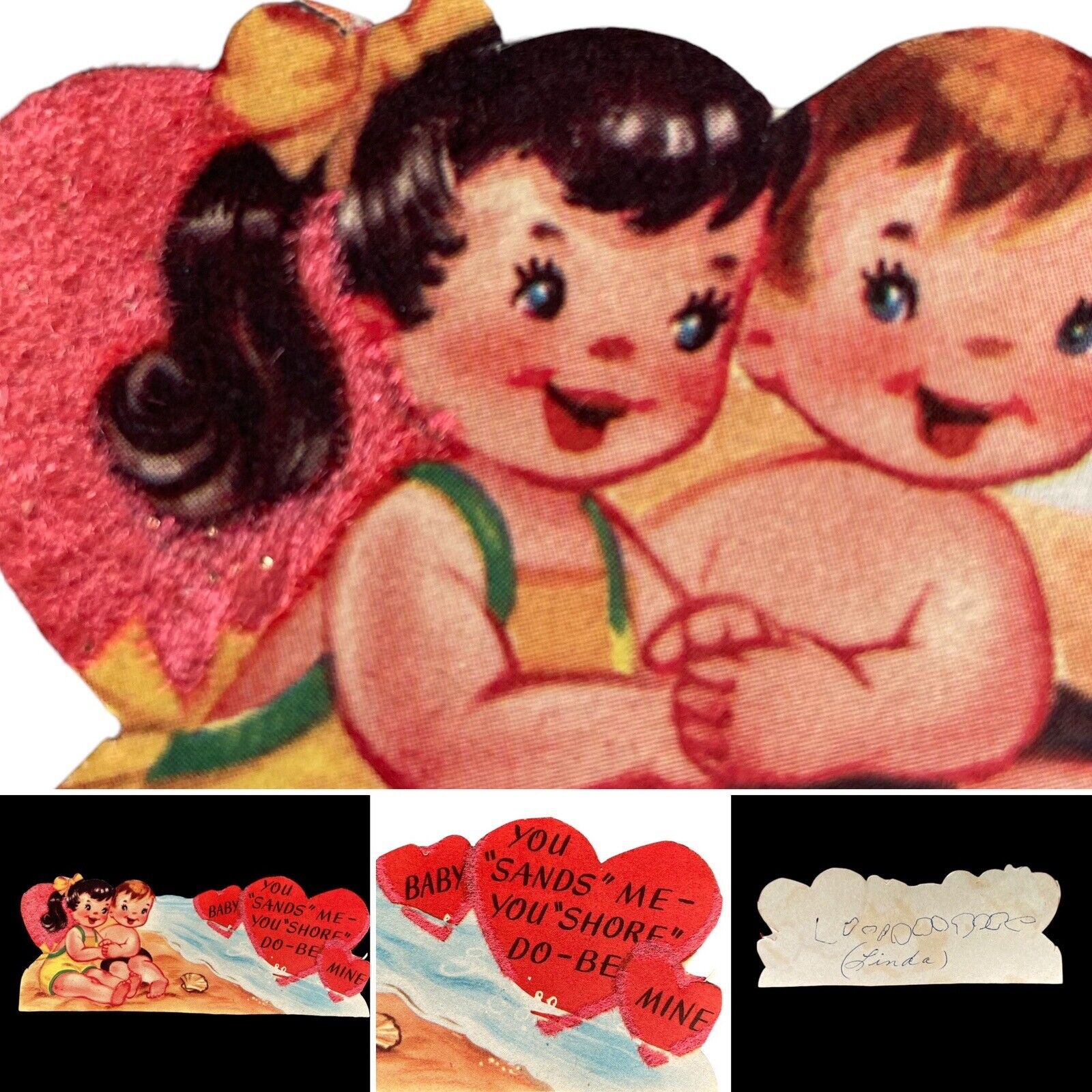 Antique Die-Cut Valentine\'s Day Card Baby You \