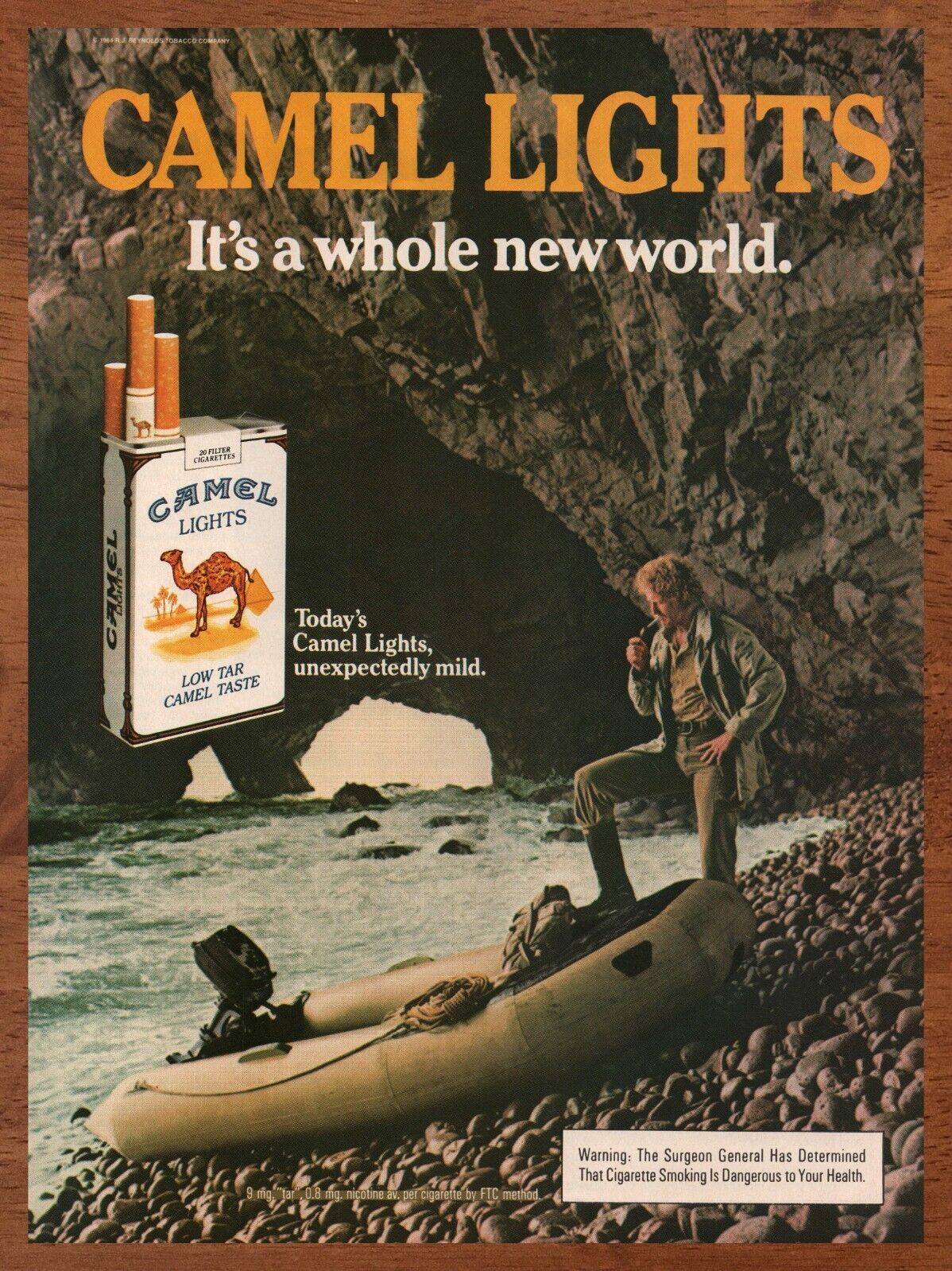 1984 Camel Lights Cigarettes Vintage Print Ad/Poster Man Cave Bar Wall Art 80s