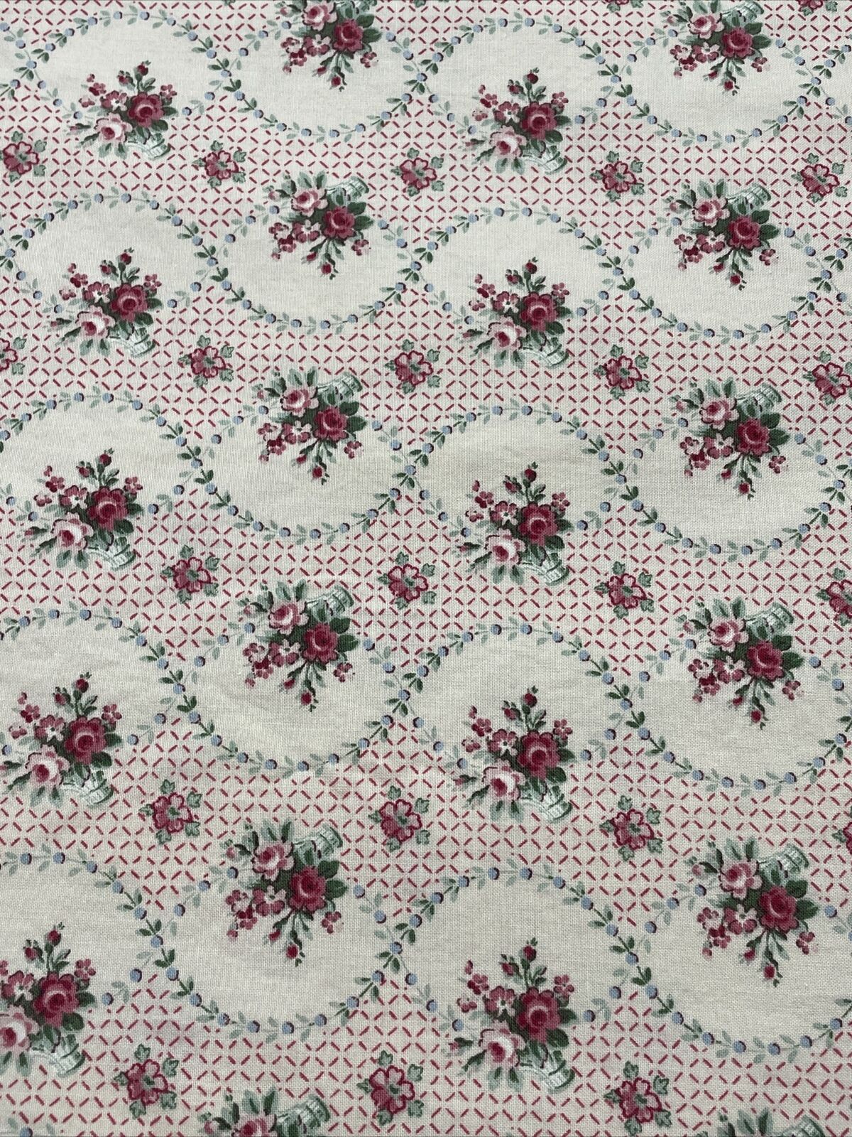 Vintage Laura Ashley English Country Floral Fabric 1 Yard 27” 54” Wide