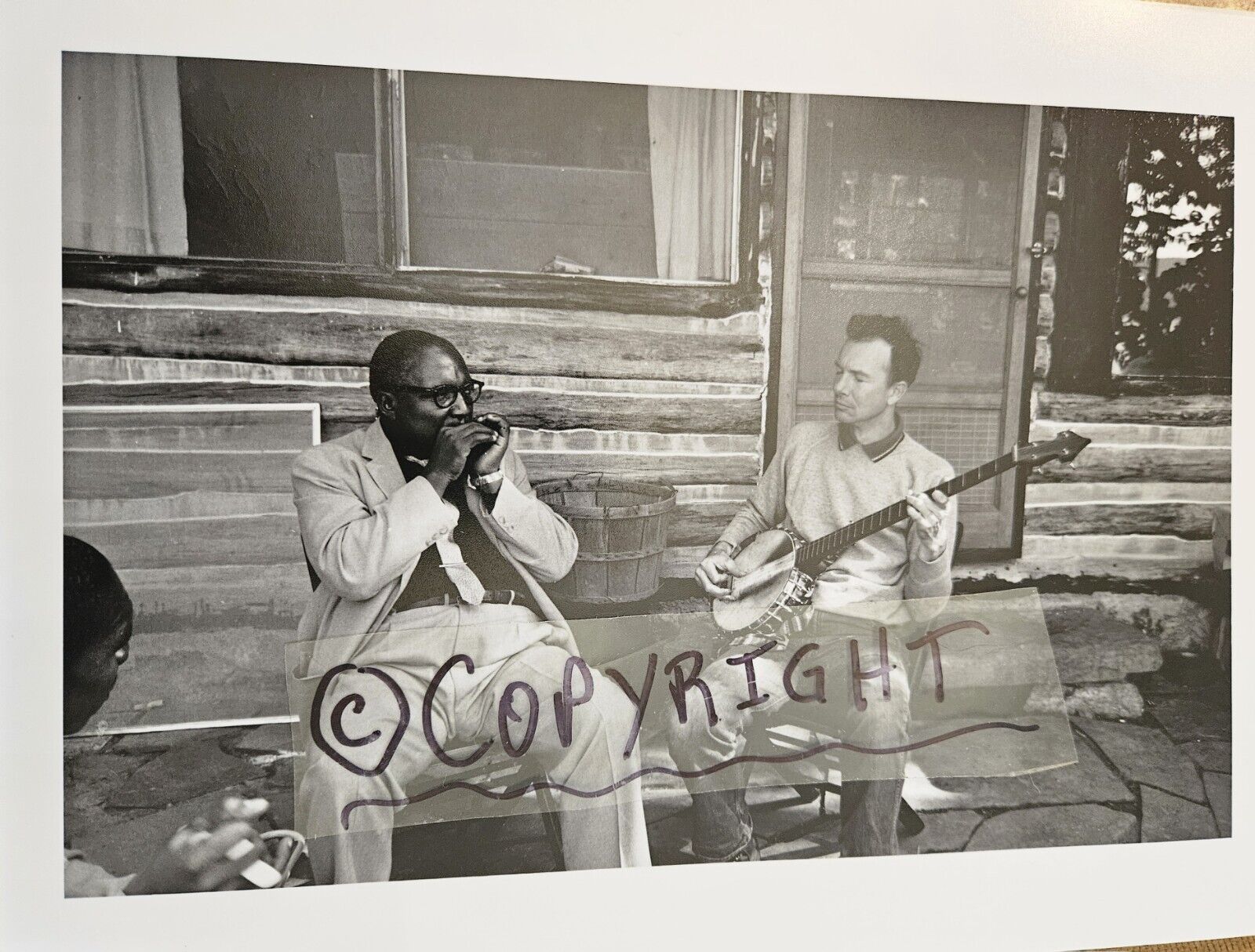 1958 Pete Seeger Sonny Terry Folk Music Blues Beacon NEW YORK 8x10 Great Photo