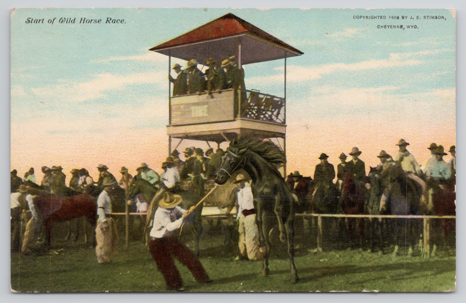 Cheyenne Wyoming Wild Horse Race Posted 1911 Divided Back Postcard