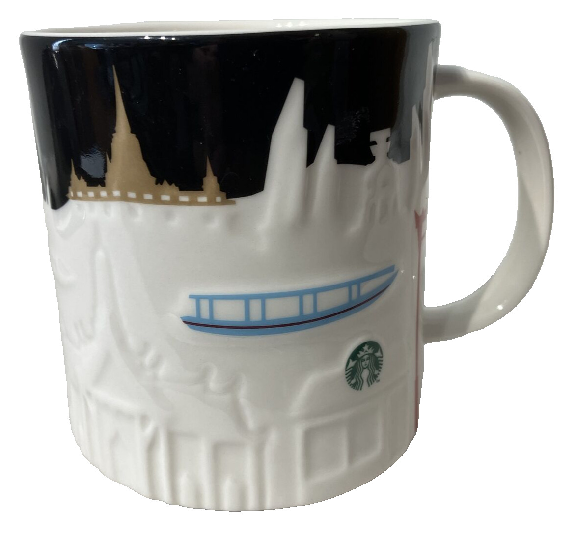 Starbucks Bangkok Coffee Cup Ceramic 2014 Relief Global Icon Mug Series 16oz