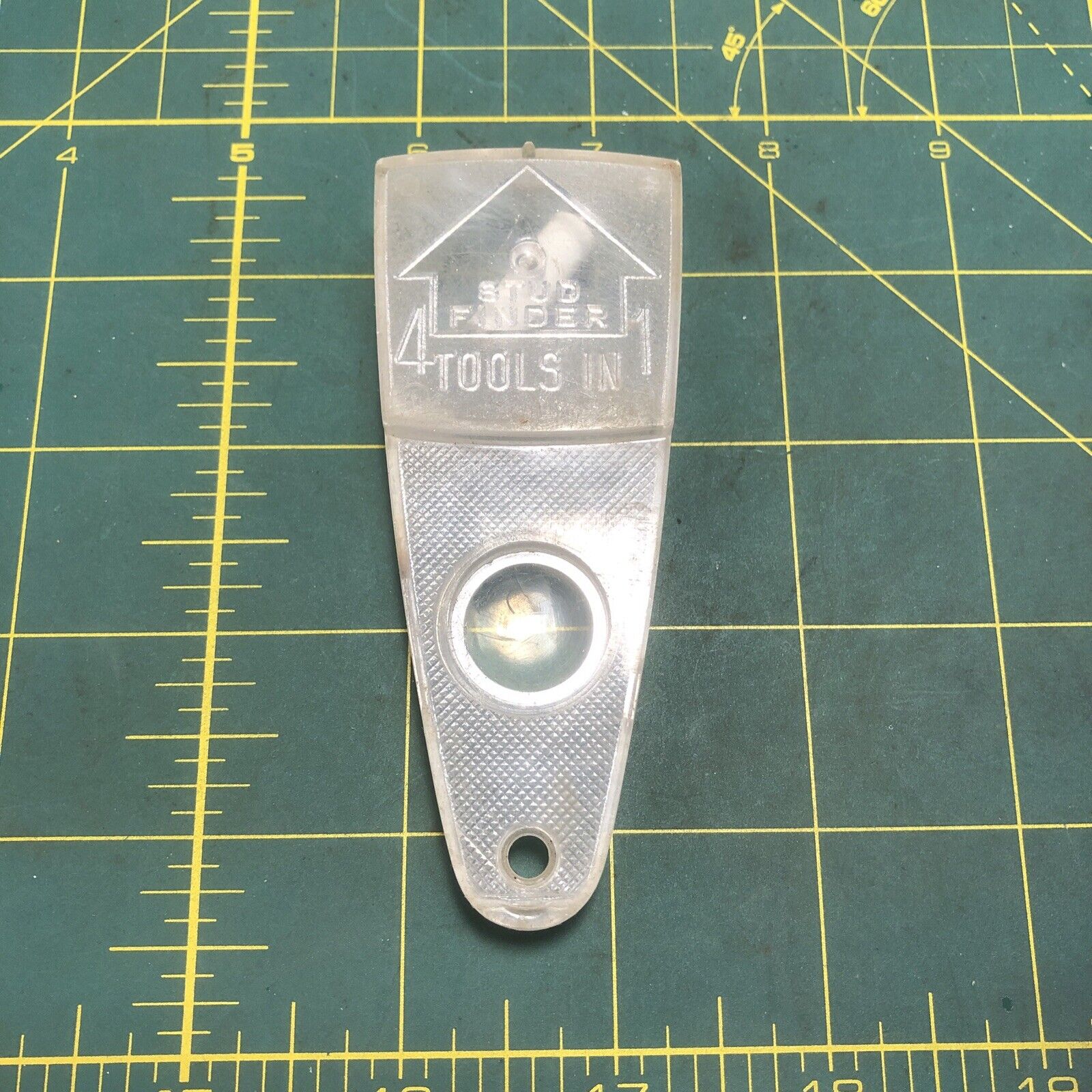 VINTAGE 4-In-1 Tool Remington Hardware Co. Stud Finder Compass Magnifier Plum