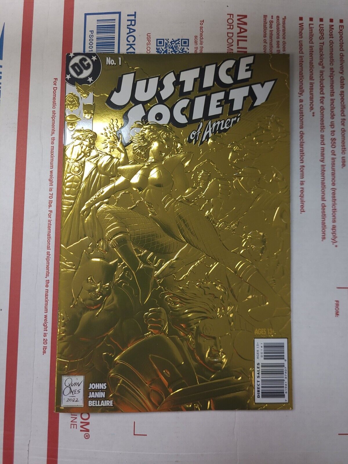 JUSTICE SOCIETY OF AMERICA #1 90S MONTH FOIL EMBOSSED VARIANT NM- OR BETTER JSA