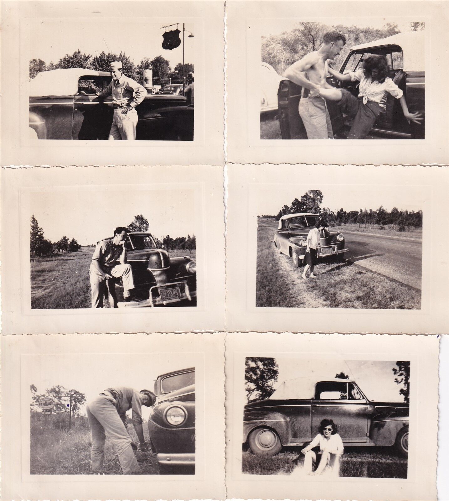 Lot 6 Original WWII Photos USMC MARINE PILOT & NAVY NURSE WEDDING ROAD TRIP 8