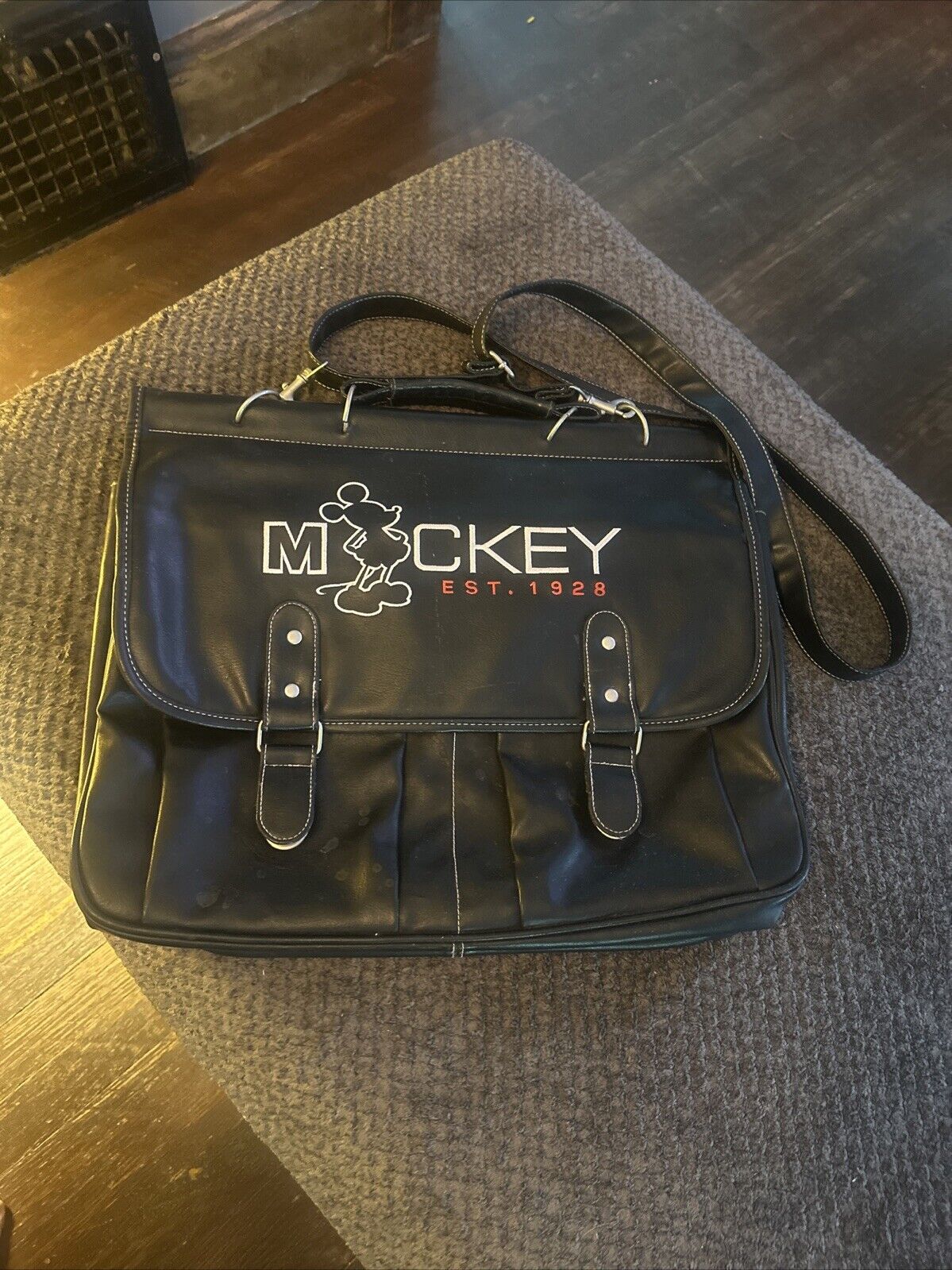 Vintage Disney Mickey Mouse  Multi-Pocket Latching Briefcase / Laptop Case