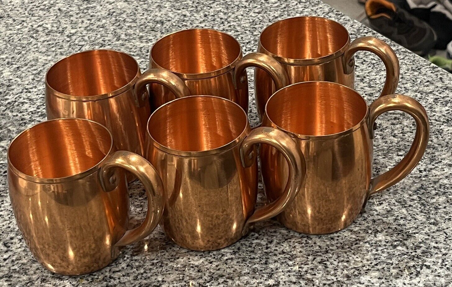 Vintage SOLID COPPER West Bend Aluminum  Moscow Mule Mugs Set of 6 USA Nice