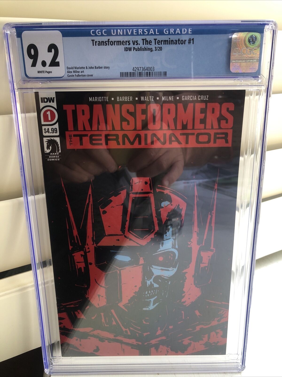 TRANSFORMERS vs TERMINATOR #1 Cvr A IDW Comics 3/20 1A Fullerton CGC 9.2 White P