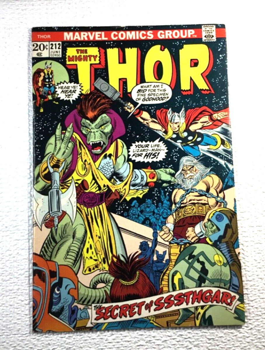 1973 Vintage Comic Book Thor #212 Marvel Comics Gil Kane Cover GREAT Artwork