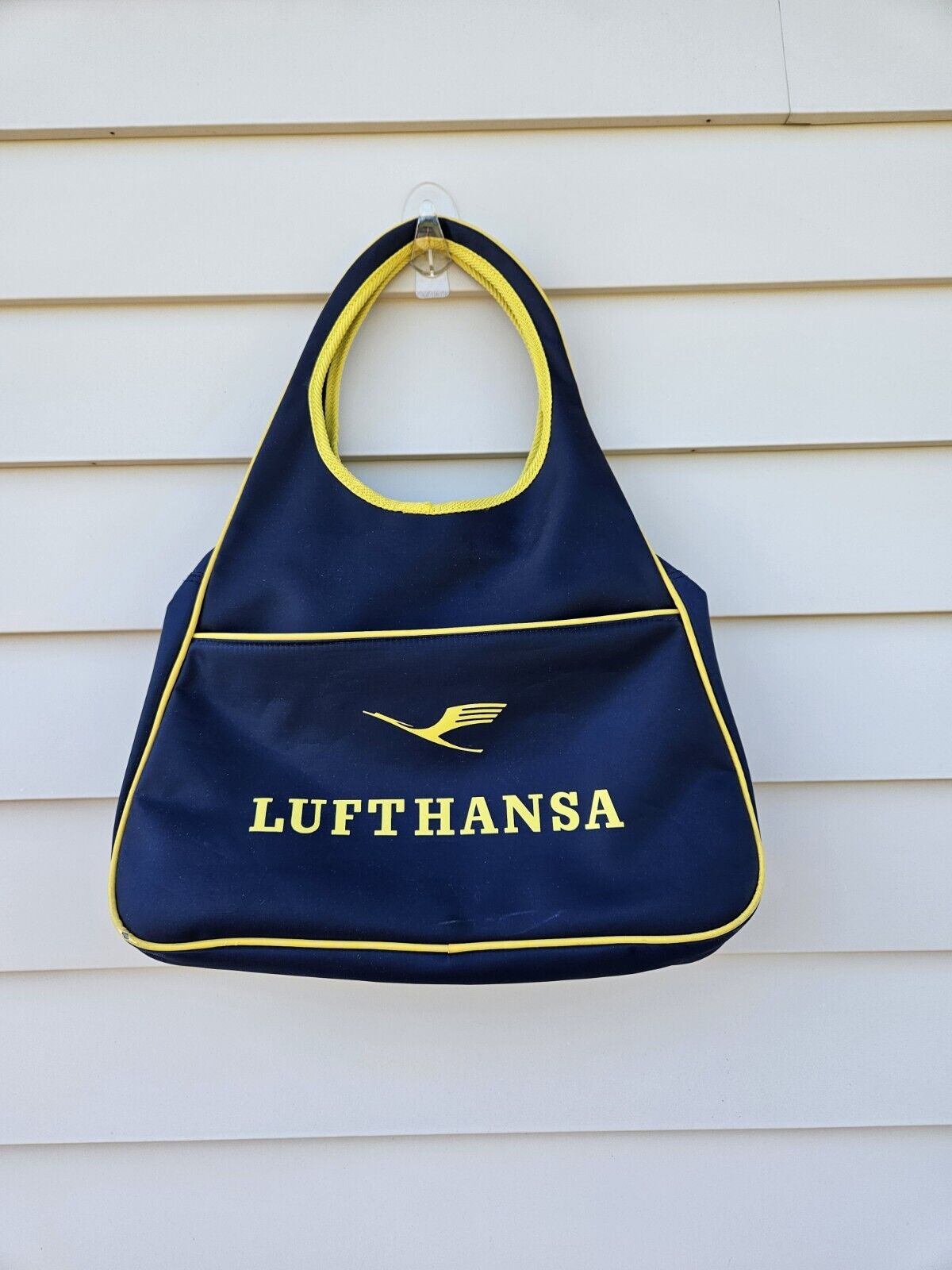 Vintage  Lufthansa Airlines Vinyl Travel Bag Stewardess Germany Small Flaw Read