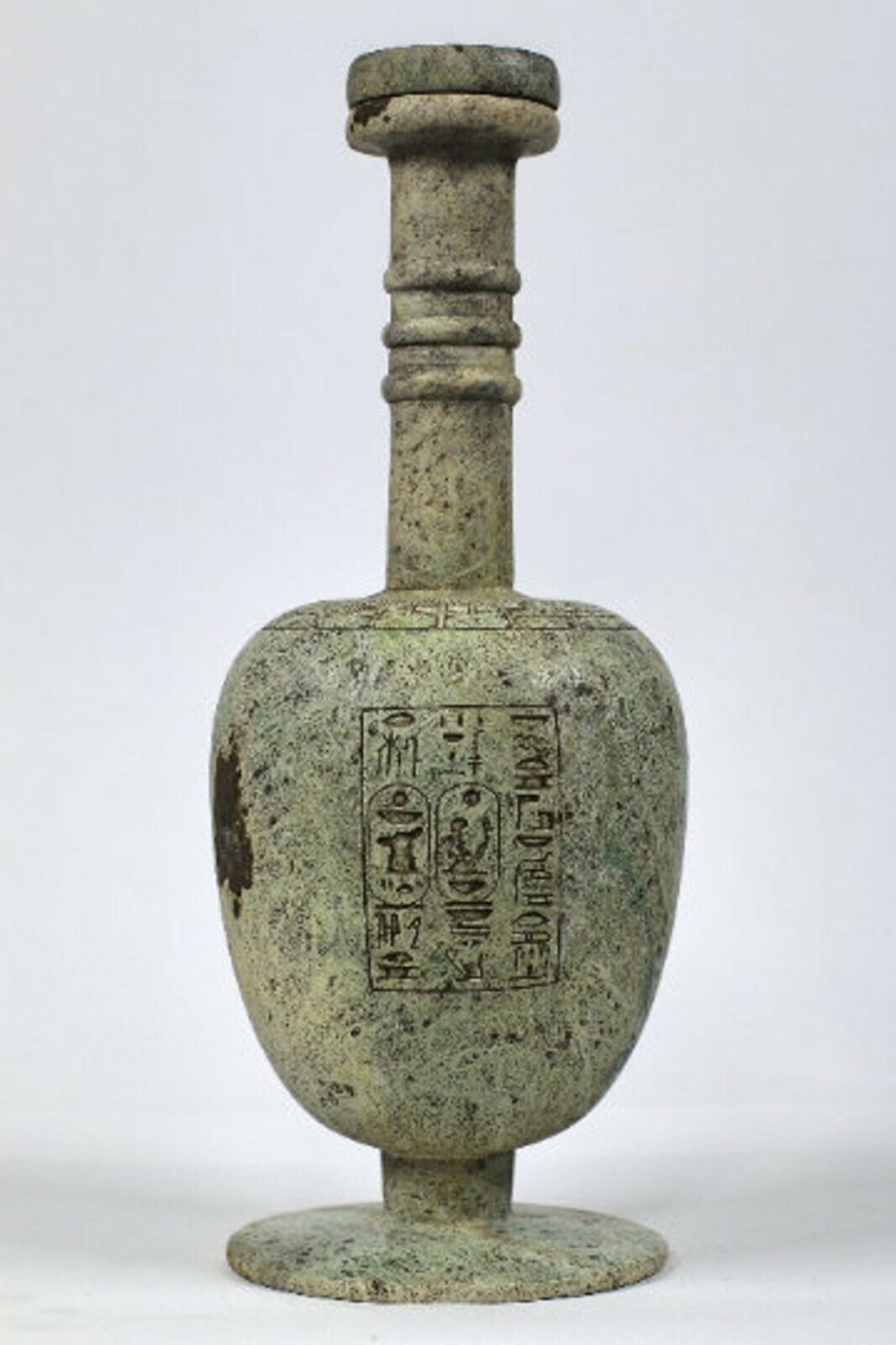 RARE Ancient Egyptian Lidded jar with captivating hieroglyphic inscriptions