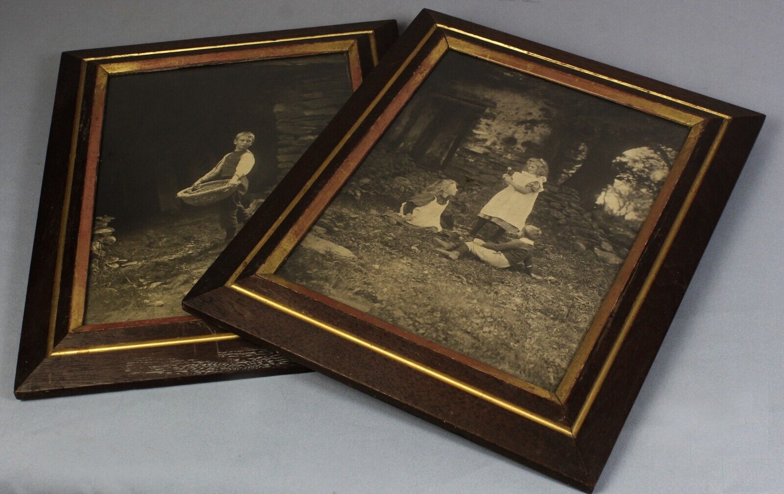 c1895 PICTORIALISM Joseph Bridson TWO framed photographs of Victorian children