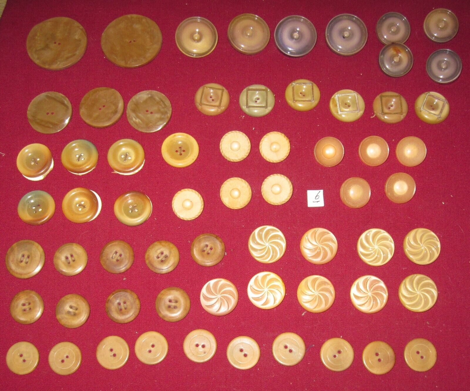 Lot of 62 Vintage Antique Early Plastic / Bakelite Buttons   # 6