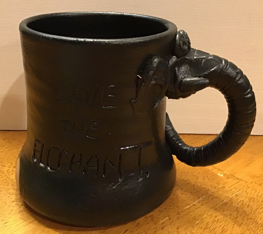 Sri Lankan \'Save the Elephant\' Handmade Tea / Coffee Clay Mug