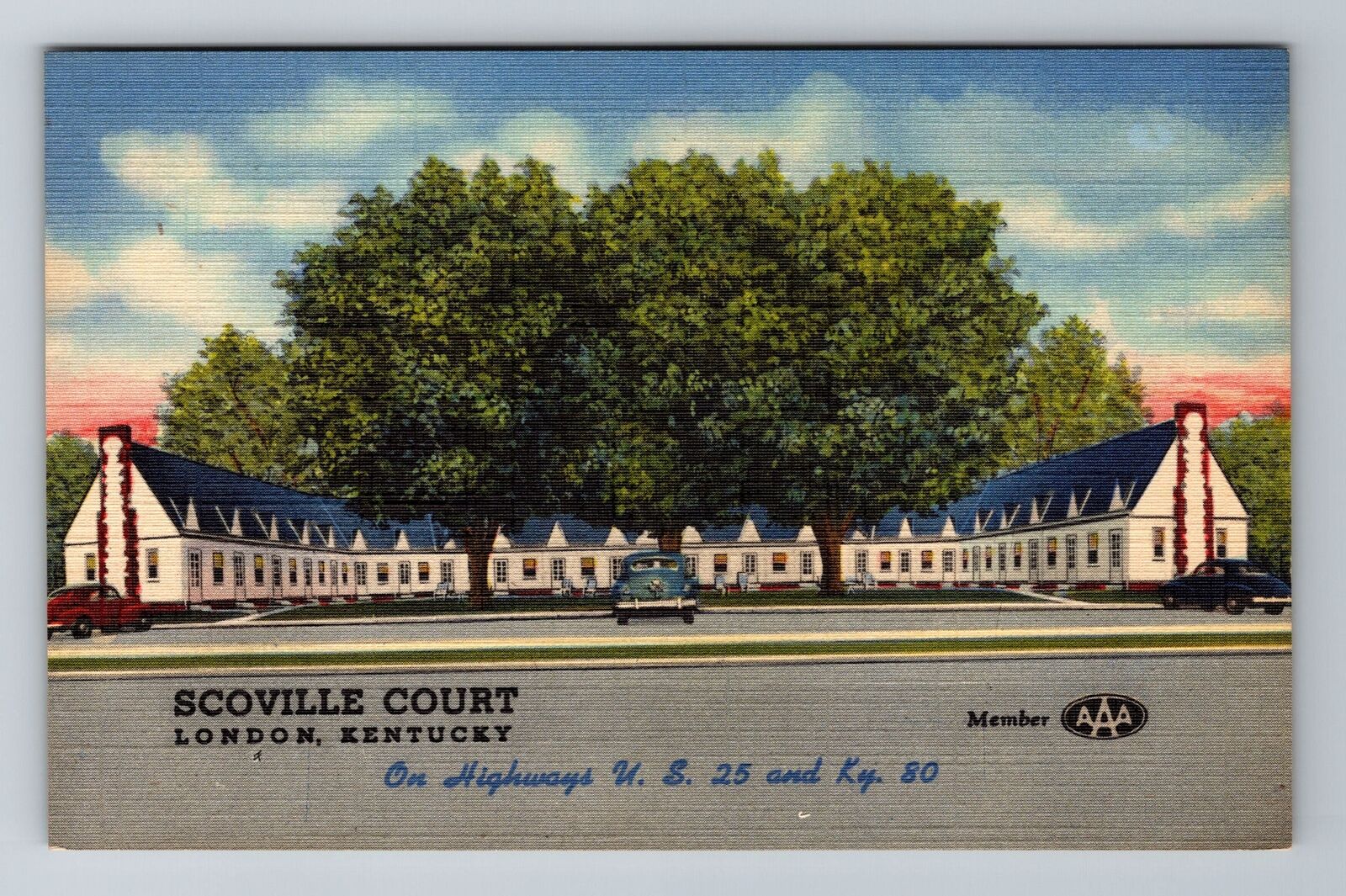 London KY-Kentucky, Scoville Court Advertising, Antique, Vintage Postcard
